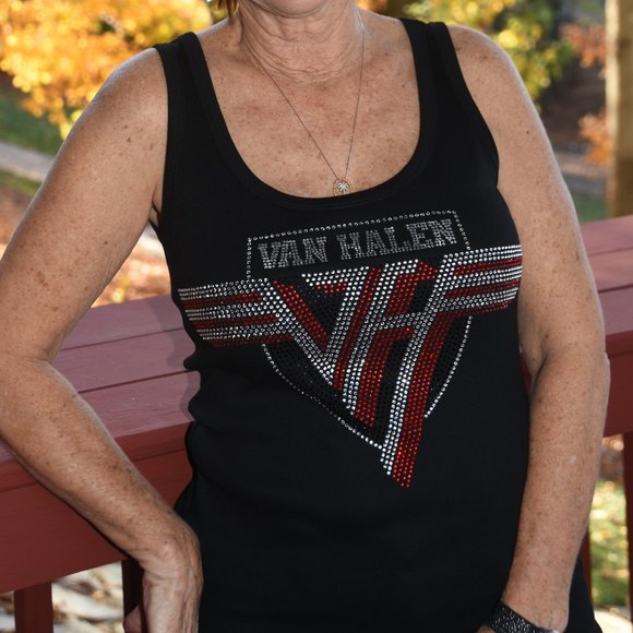Van Halen rhinestone sleeveless shirt XS S M L XL XXL 1X 2X,3X… - Picture 2 of 8